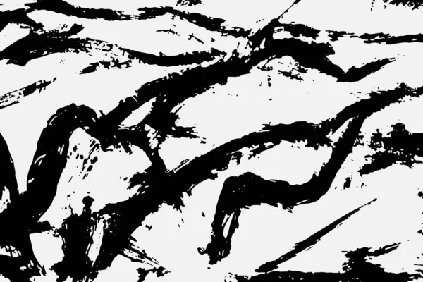Abstraktní Černobílý Obraz Dlouhými Krátkými Přerušovanými Liniemi Vytvořenými Štětcem Černobílý — Stockový vektor