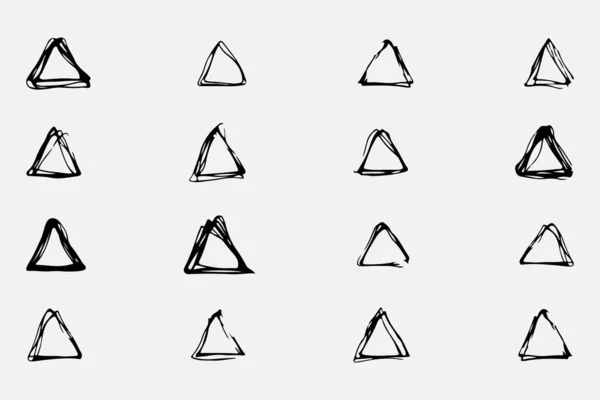 Jednoduché Geometrické Tvary Kreslené Tužkou Ručně Různé Tvary Černobílé Kresby — Stockový vektor