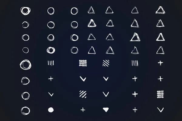 Formas Geométricas Simples Dibujadas Lápiz Mano Diferentes Tipos Formas Boceto — Archivo Imágenes Vectoriales