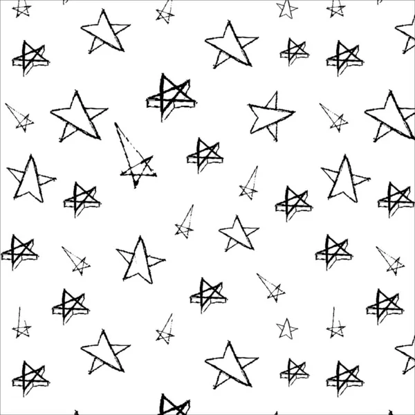 Gwiazdy Narysowane Ręcznie Różne Rodzaje Gwiazd Narysowane Ołówkiem Ikony Postaci — Wektor stockowy