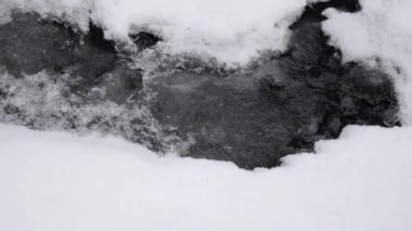 Buz kabuğundan geçen bir akarsu. Isınmanın başlangıcı. Küresel ısınma, eriyen su. 