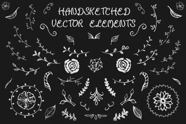 Hand-drawn vector elements. Spring elements. — Wektor stockowy