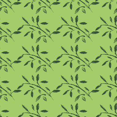  Yaprak ve çiçeklerden oluşan el yapımı bir desen.