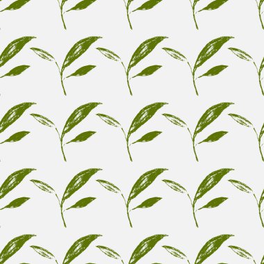  Yaprak ve çiçeklerden oluşan el yapımı bir desen.