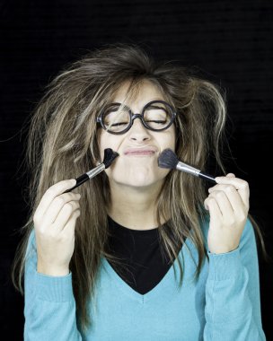 Nerdy kadın makyaj