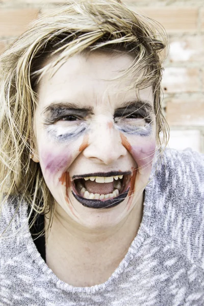 Monstruo maquillaje mujer — Foto de Stock