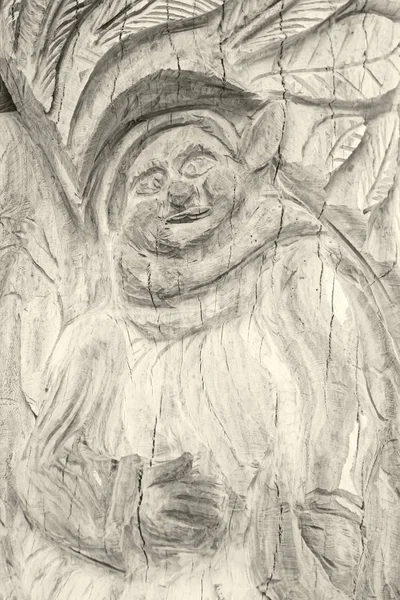 Rzeźbione drzewa gnome — Zdjęcie stockowe