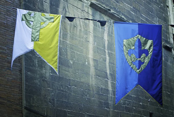 Μεσαιωνικές σημαίες γιορτή — Φωτογραφία Αρχείου
