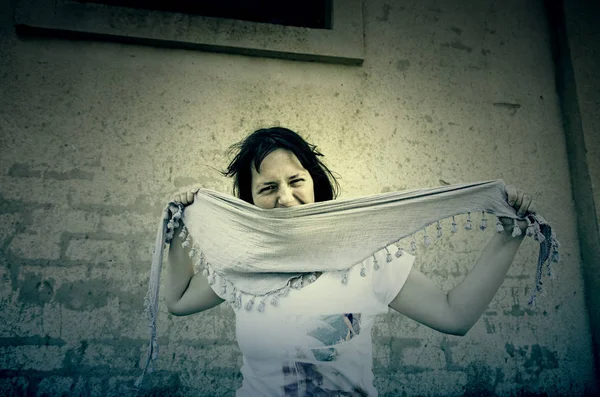 Sexig kvinna halsduk — Stockfoto