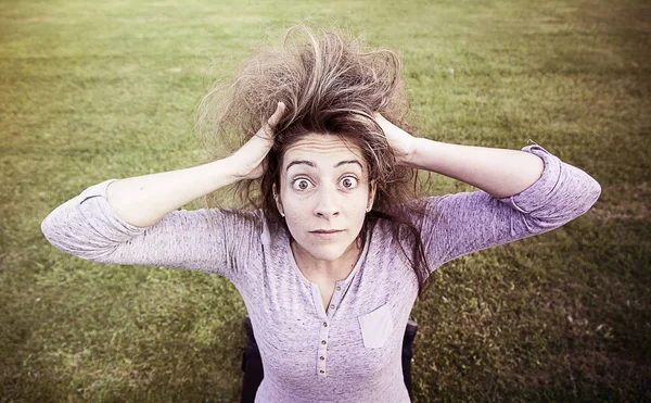 Crazy girl surprised — Stock Photo, Image