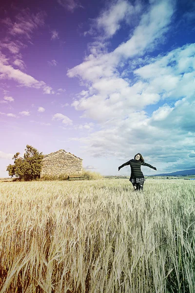 Kız buğday peyzaj