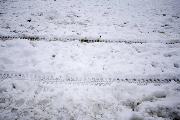 Impronte piedi neve — Foto Stock