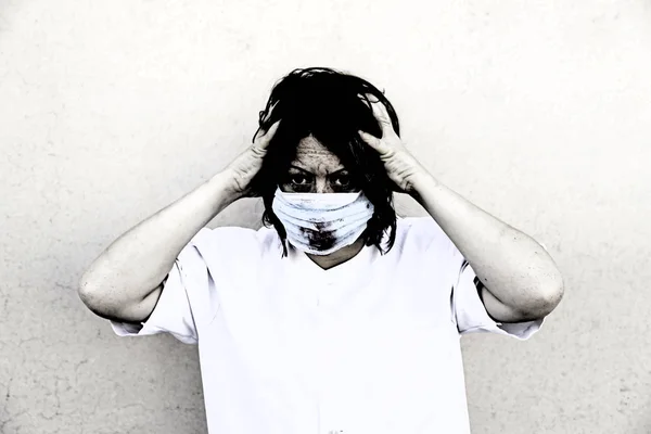 Божевільний медсестра маска — стокове фото