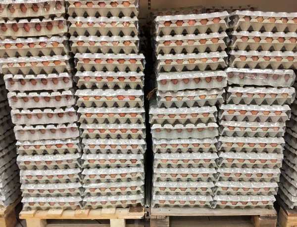 Яйце картонні коробки супермаркет — стокове фото