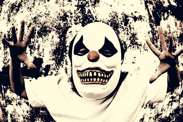 Пугающая маска клоуна — стоковое фото