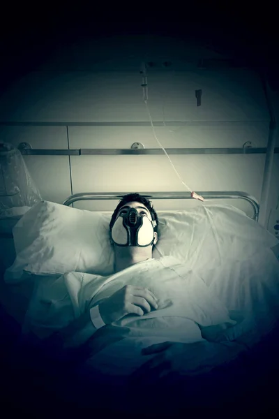 감염 된 환자 마스크 — 스톡 사진