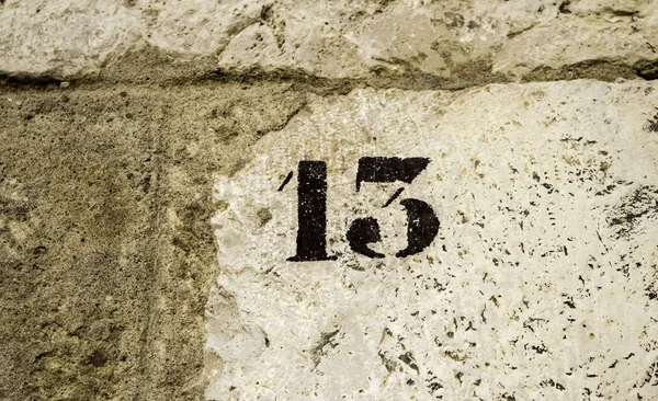 Number thirteen wall — Stock Photo, Image