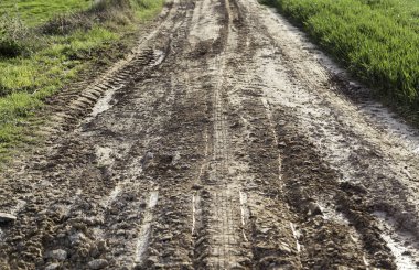 Islak toprak çamur ile