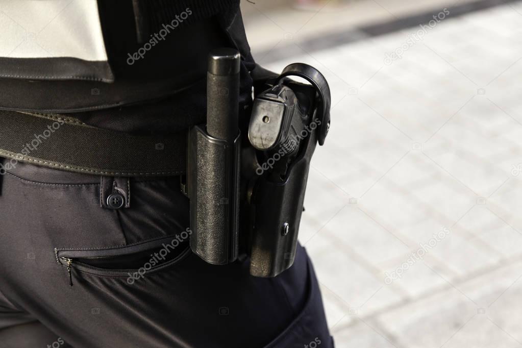 Police pistol and fucking