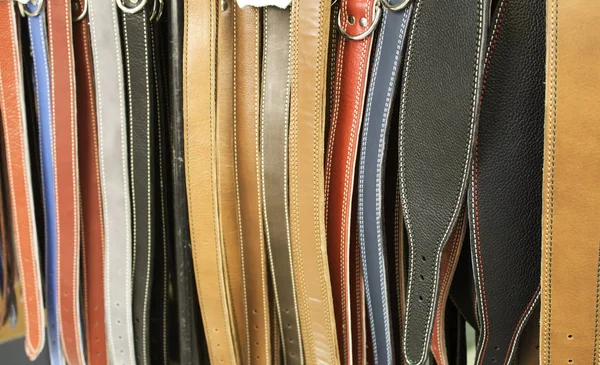 Leather belts colors — Stock Photo, Image