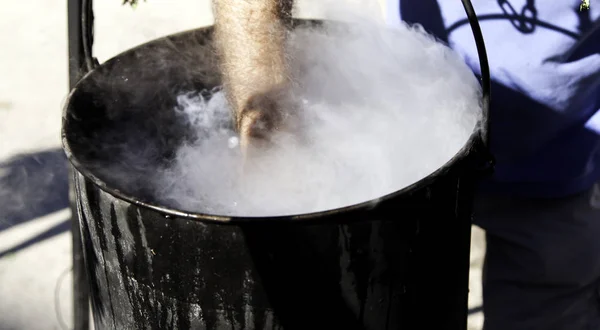 Magic cauldron smoke — Stock Photo, Image