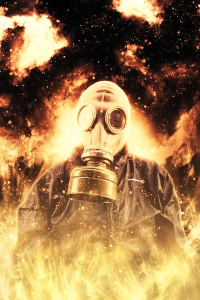 가스 마스크와 사람 — 스톡 사진