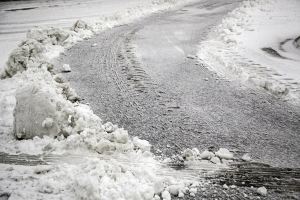 Estrada com gelo — Fotografia de Stock