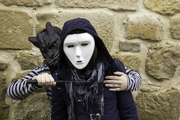 Δολοφόνος γυναίκα μάσκα — Φωτογραφία Αρχείου