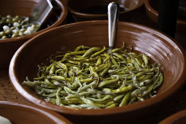 Chilli peppers in store — Stock Photo, Image