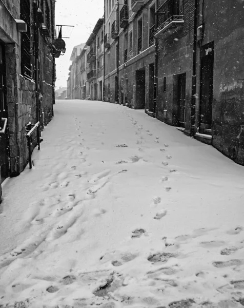 Сніг на вулиці — стокове фото