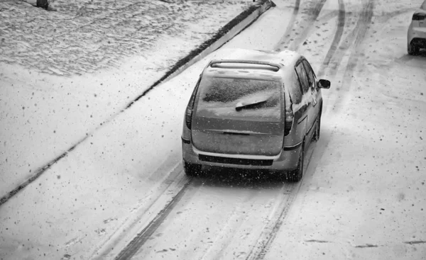Carro de estrada de neve — Fotografia de Stock