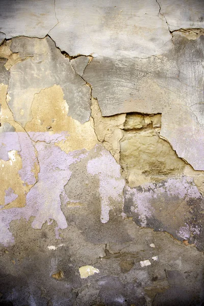 Descascamento Parede Pintada Detalhe Passagem Tempo Abandono Ruína — Fotografia de Stock