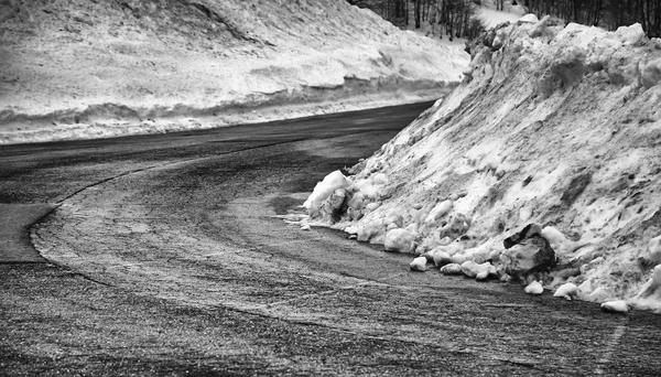 Hielo Nieve Carretera Diciembre Peligro Viaje —  Fotos de Stock