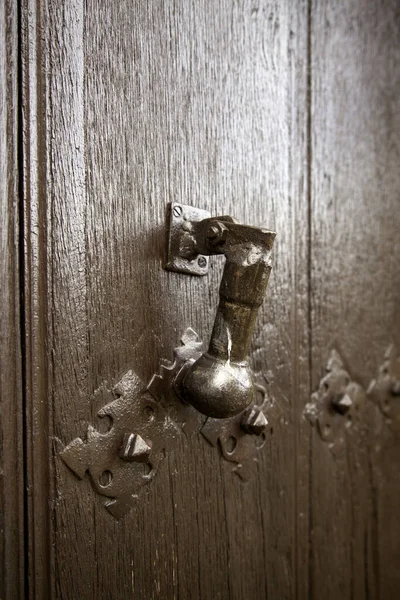 Dřevěné Dveře Starobylým Zámkem Konstrukcí Architekturou — Stock fotografie