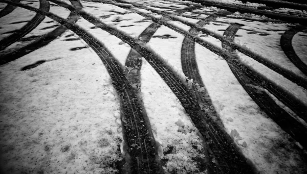 Лед Снег Дороге Декабрь Опасность Путешествия — стоковое фото