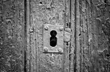 Eski paslı kilit ev kapı, nesneleri ve dekorasyon