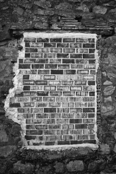 Bricks Plaster Stone Wall Construction Architecture Protection — Stock Photo, Image