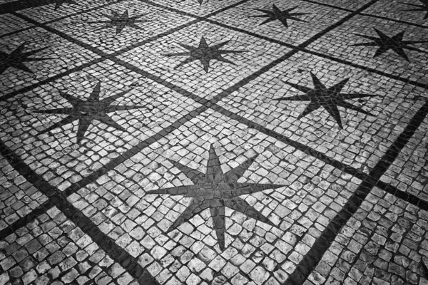 城市街道上的星星铺在石板上 — 图库照片