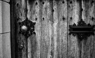 Eski ahşap kapı kilidi, inşaat.