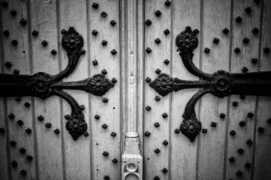 Eski ahşap kapı kilidi, inşaat.