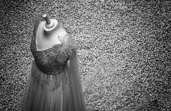 Vit Bröllopsklänning Fest Skönhet Och Mode — Stockfoto