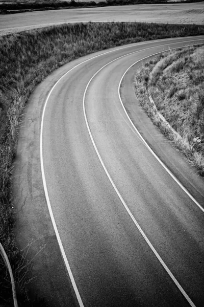 Curve Road Surrounded Countryside Transport — Stock Photo, Image