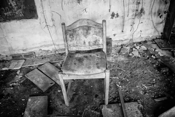 Chair Abandoned House Ruins Blight — Stock Photo, Image