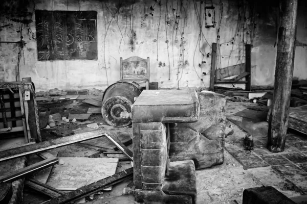 Ruins Abandoned House Indoor Shattered Vandalism — Stock Photo, Image