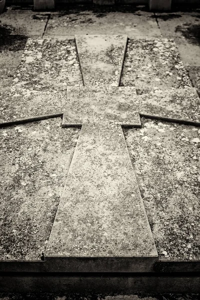 Кельтский Крест Могильный Камень Кладбище Религия — стоковое фото