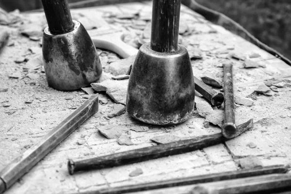 Herramientas Para Tallar Madera Lugar Trabajo Industria — Foto de Stock