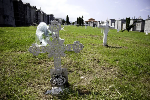 Alter Friedhof Detail Von Tod Und Glaube — Stockfoto