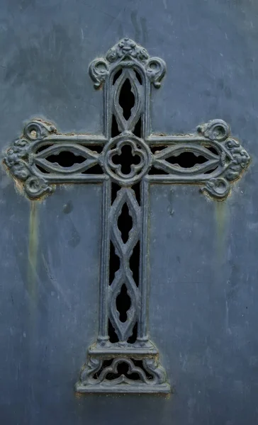 Drzwi Panteonie Cmentarnym Śmierć Religia Chrześcijaństwo — Zdjęcie stockowe