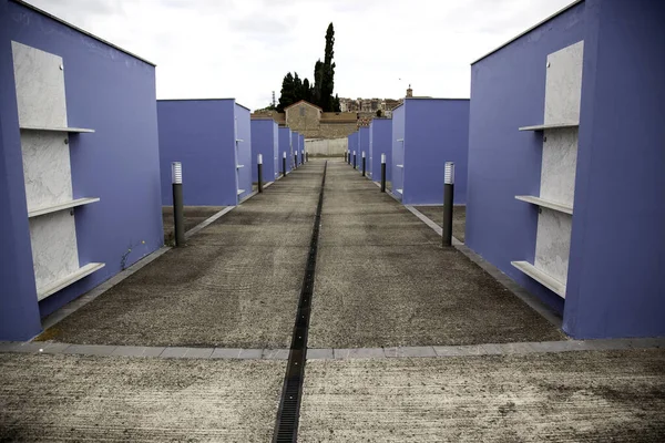 Cementerio Con Tumbas España Símbolo Religioso — Foto de Stock