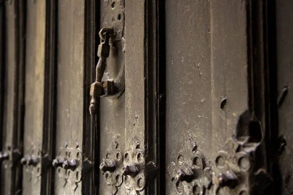 Старый Дверной Стук Детали Деревянного Говна — стоковое фото